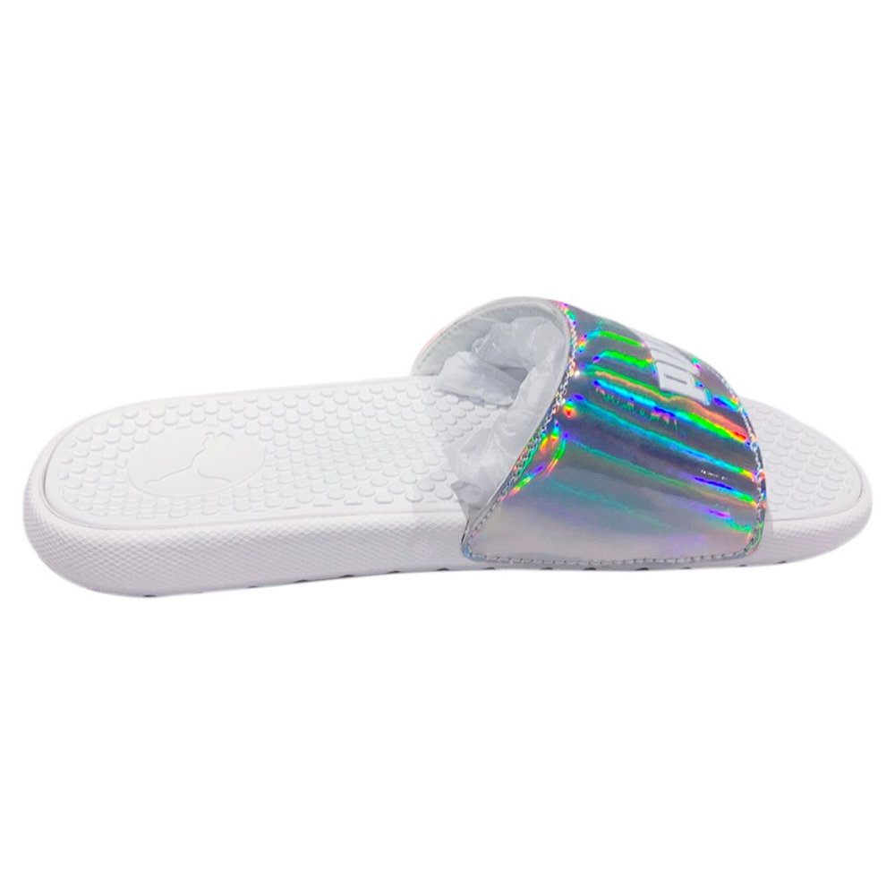 NWT PUMA COOL CAT DISTRESSED WOMEN'S WHITE SLIP ON SLIDES SANDALS SIZE 7 - Picture 5 of 5
